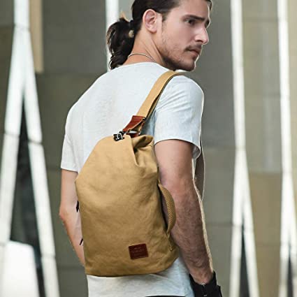 Herren wasserabweisende Canvas Umhängetasche mit Diebstahlschutz, ideal für Alltag und Reise.