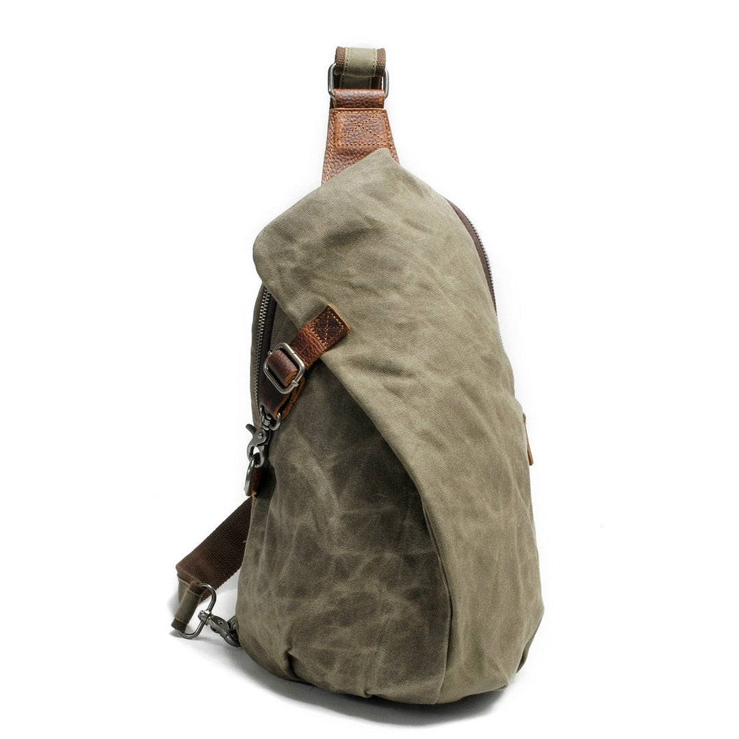 Robuste Herren Canvas Crossbody Bag, wasserabweisend, mit sicherem Anti-Diebstahlfach für Wertsachen.
