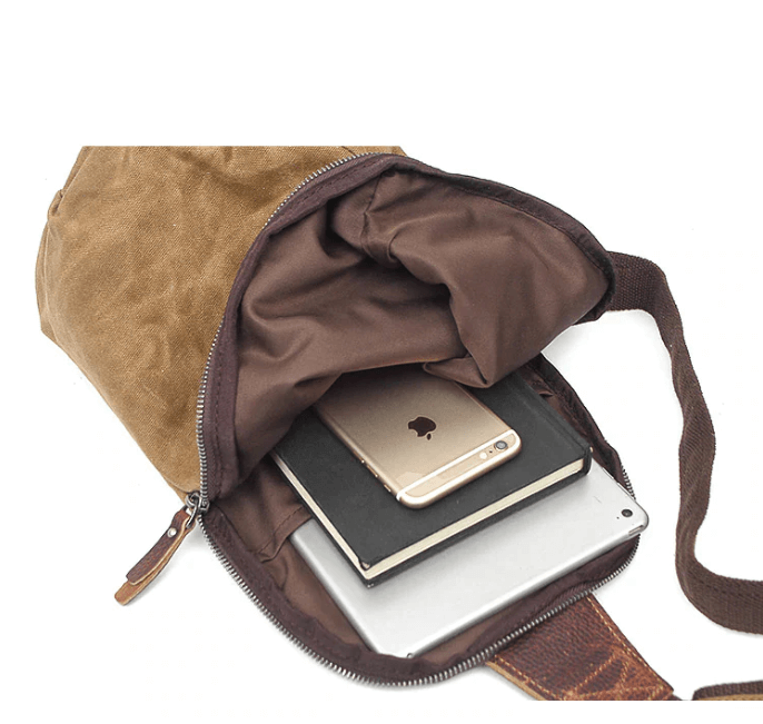 Stilvolle Herren Schultertasche aus robustem Canvas, wasserabweisend und perfekt für unterwegs.