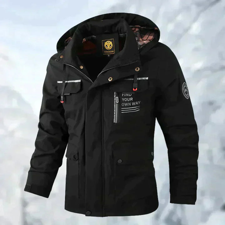 Herren Übergangsjacke, wasserdicht & winddicht, mit abnehmbarer Kapuze, perfekt für draußen.