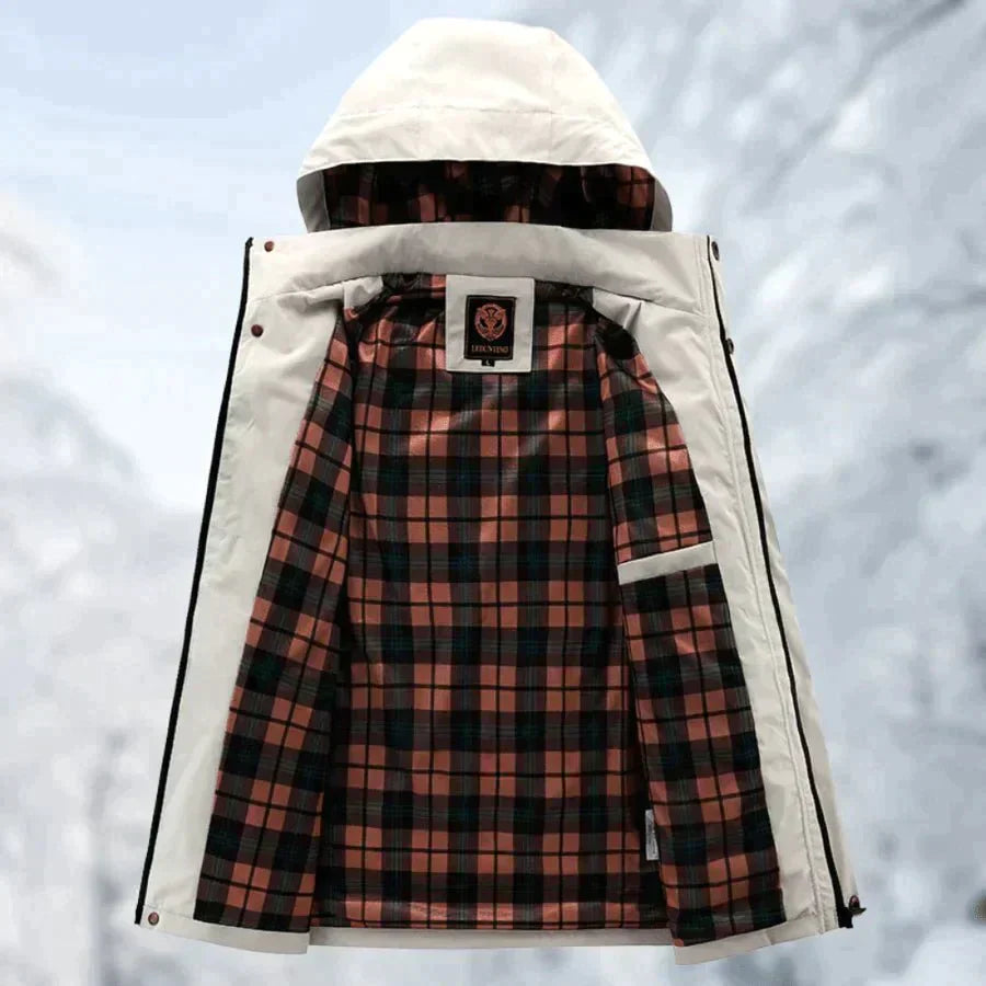 Bequeme Herren Freizeitjacke, winddicht & wasserabweisend, mit praktischer abnehmbarer Kapuze.
