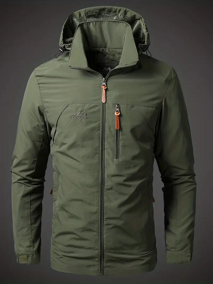 Herren wasserdichte & winddichte Outdoorjacke für Wandern & Trekking. Atmungsaktive Übergangsjacke.