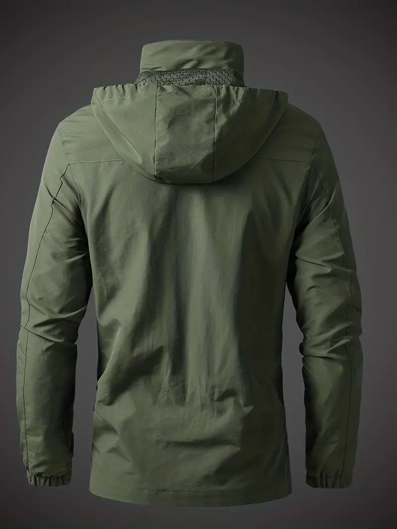 Stylische Herren-Regenjacke, ideal für Outdoor-Sport & Freizeit. Wind- und wasserdicht.