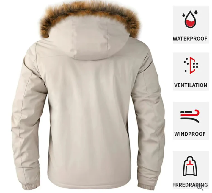 Atmungsaktive, wasserdichte Herrenjacke; perfekt als warme Winterjacke für jedes Wetter.