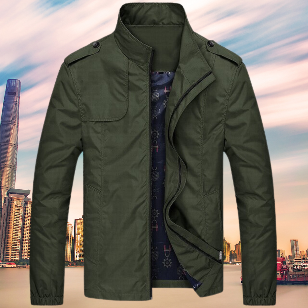 Winddichte Herren Freizeitjacke, moderne Übergangsjacke mit elegantem Stehkragen.