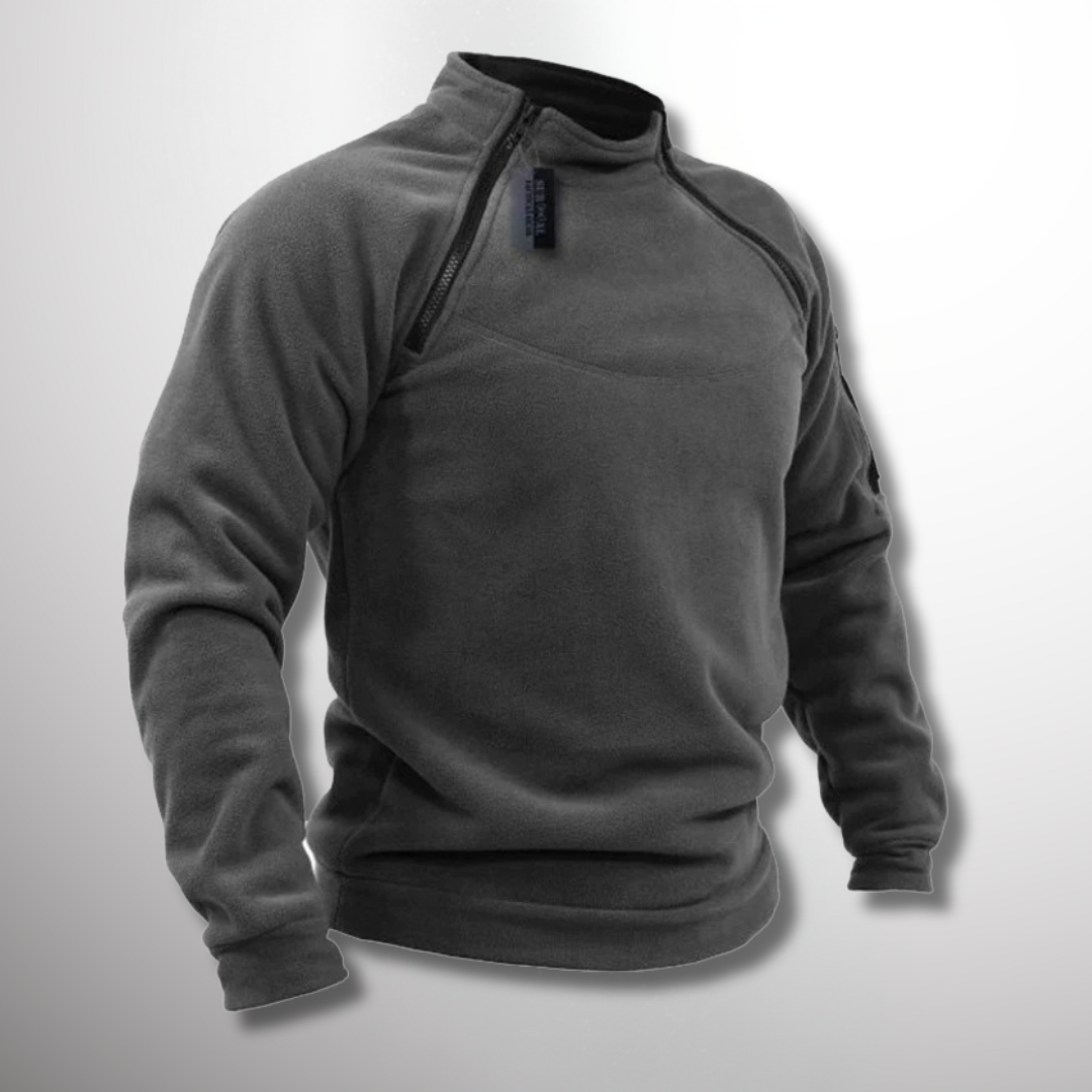 Herren winddichter & taktischer Pullover mit Reißverschluss für Outdoor & kalte Tage, warm.