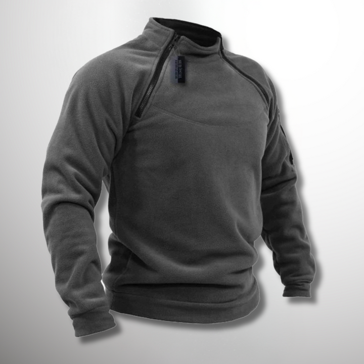 Herren winddichter & taktischer Pullover mit Reißverschluss für Outdoor & kalte Tage, warm.