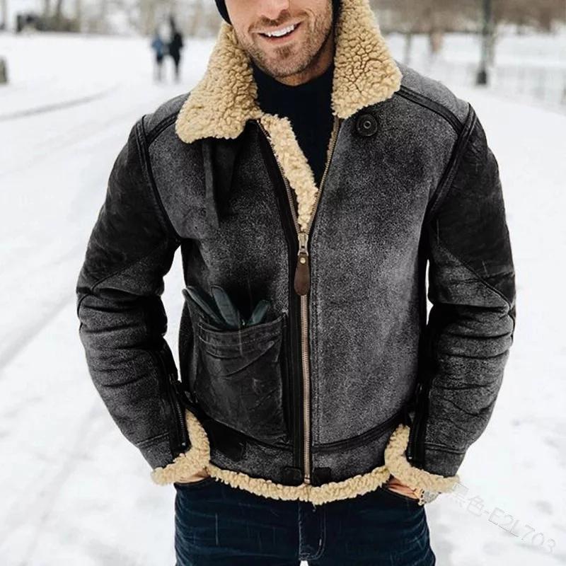 Bequeme, warme Thies Herren Winterjacke mit kuscheligem Futter im Lammfell-Stil, ideal für Freizeit & Outdoor.