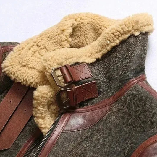 Thies Herren Übergangsjacke im Lammfell-Stil, warm & stylisch für Herbst & milde Wintertage, Freizeit-Look.