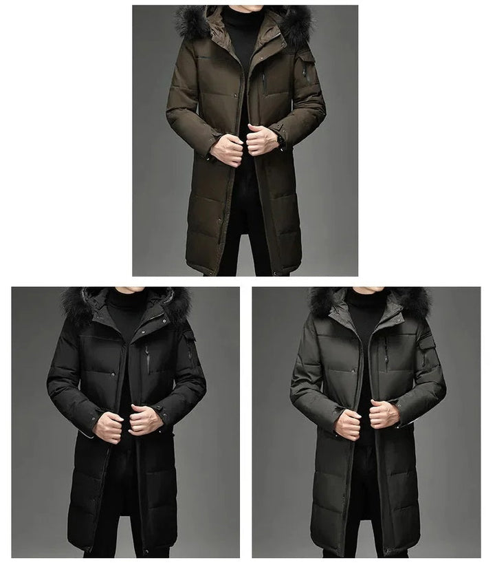 Herren Winterparka mit Kapuze, stilvoll & warm für extreme Kälte bis -30°C.