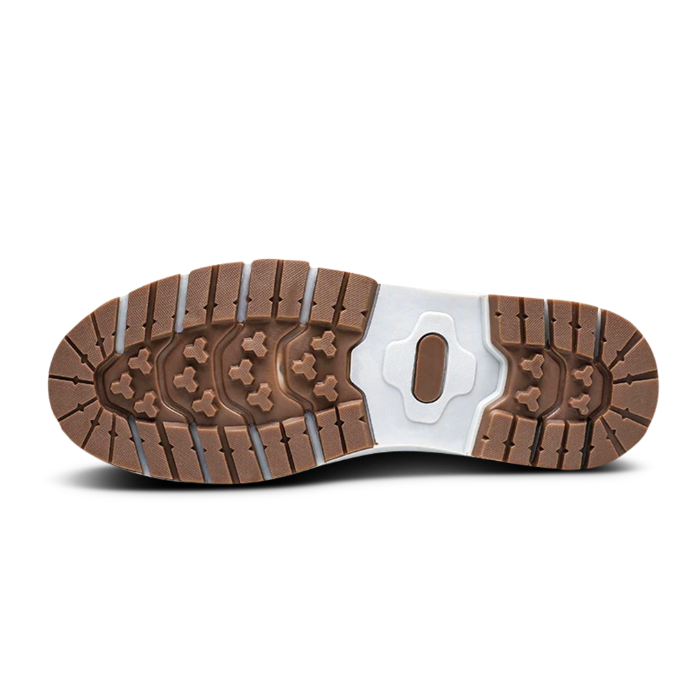 Rückenansicht der bequemen, robusten Herren Winterstiefel, ideale Winterschuhe für sicheren Halt & Wärme.