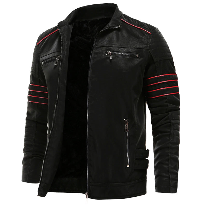 Herren Wolverine-Stil Lederjacke "Atlas", robust & trendig. Hochwertige Oberbekleidung für Herrenmode.