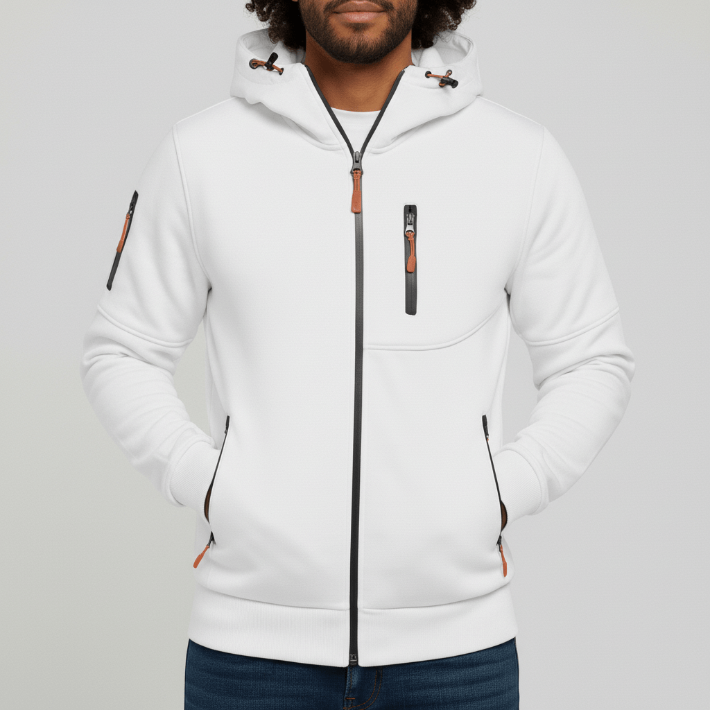 Herren Zip-Hoodie "Oscar" mit Reißverschluss, klassische Kapuzenjacke für Komfort und Stil im Alltag.