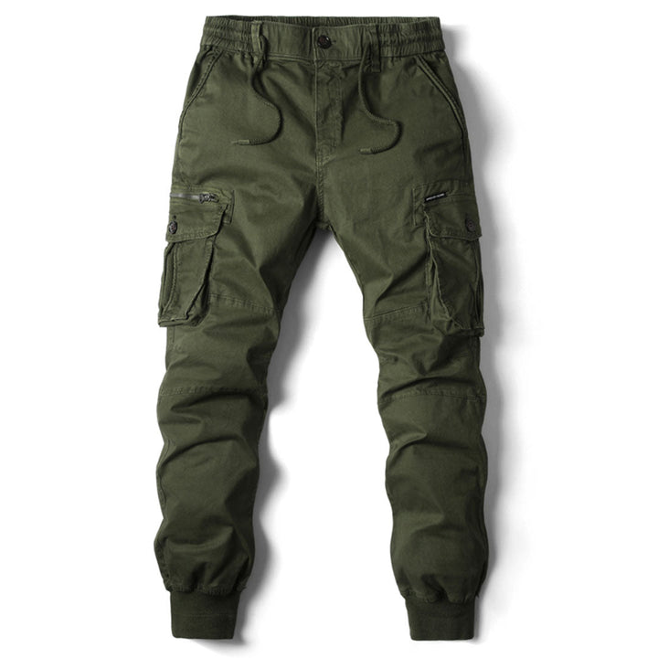 Multifunktionale Herrenhose, schwarz, mit Seitentaschen, bequeme Passform für jedes Wetter.