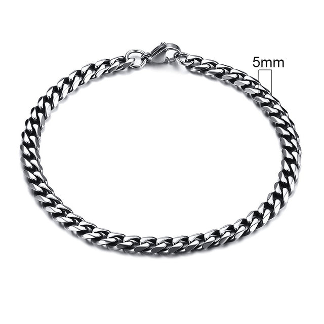 Robustes Herrenarmband, Panzerkette, Edelstahl, silber, maskulin und elegant zugleich.
