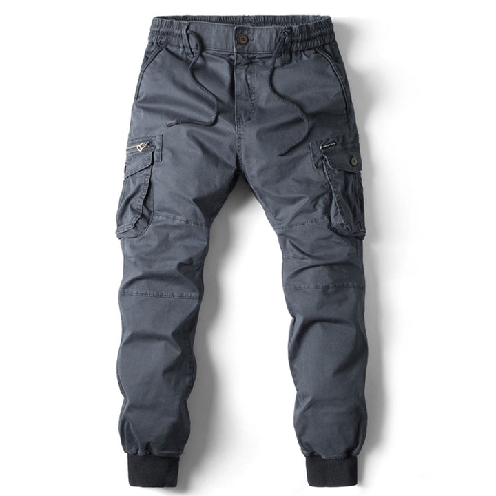 Robuste Herren Freizeithose, beige, lockerer Schnitt, perfekt für Outdoor & Stadt.