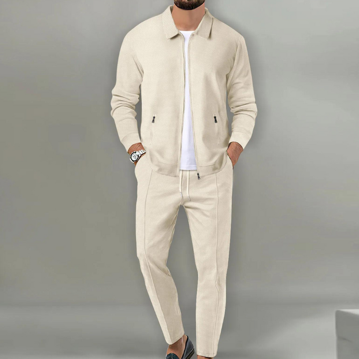 Herren Elegantes Freizeit Outfit Set: Stilvolle, vielseitige Herrenmode für Business Casual und Alltagslook, ganzjährig.