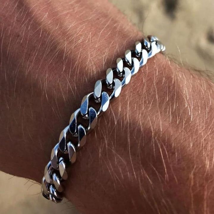 Komfortables Edelstahl-Armband, Panzerkette, unisex, schwarz, langlebiger Tragekomfort.