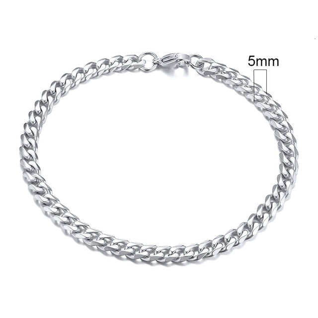 Hochwertiges Panzerkettenarmband aus Edelstahl für Damen und Herren, zeitlos.