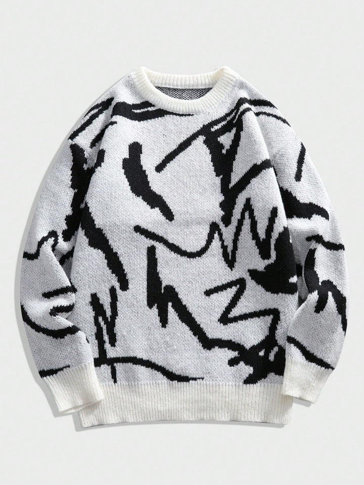 Bequemer Herren Pullover Arvid mit geometrischem Design. Perfekt für lässige Freizeit-Looks.