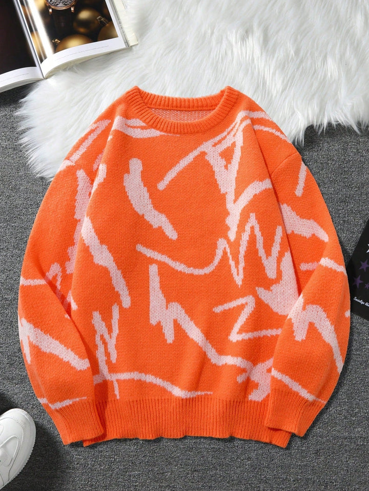 Herrenmode Pullover Arvid mit modernem geometrischem Muster. Vielseitig kombinierbar.