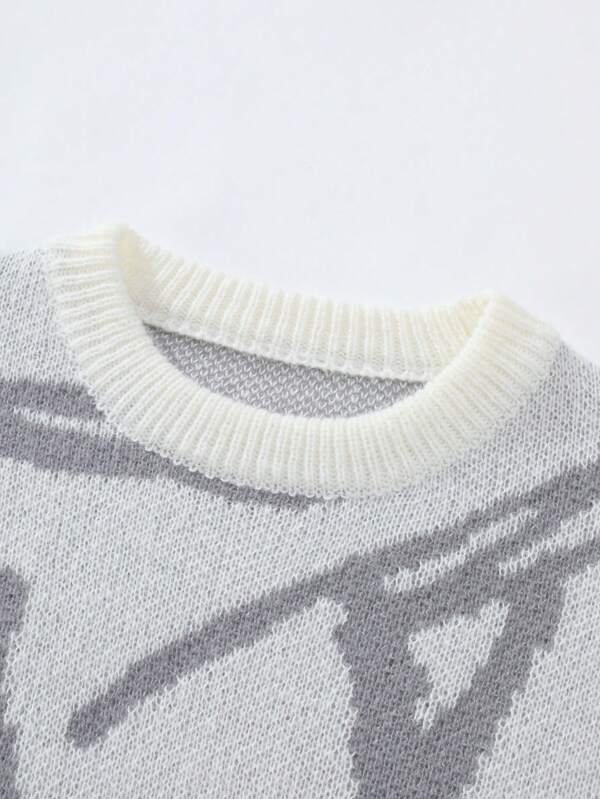 Lässiger Herren Pullover Arvid mit geometrischem Print-Muster, bequem für Alltag & Freizeit.
