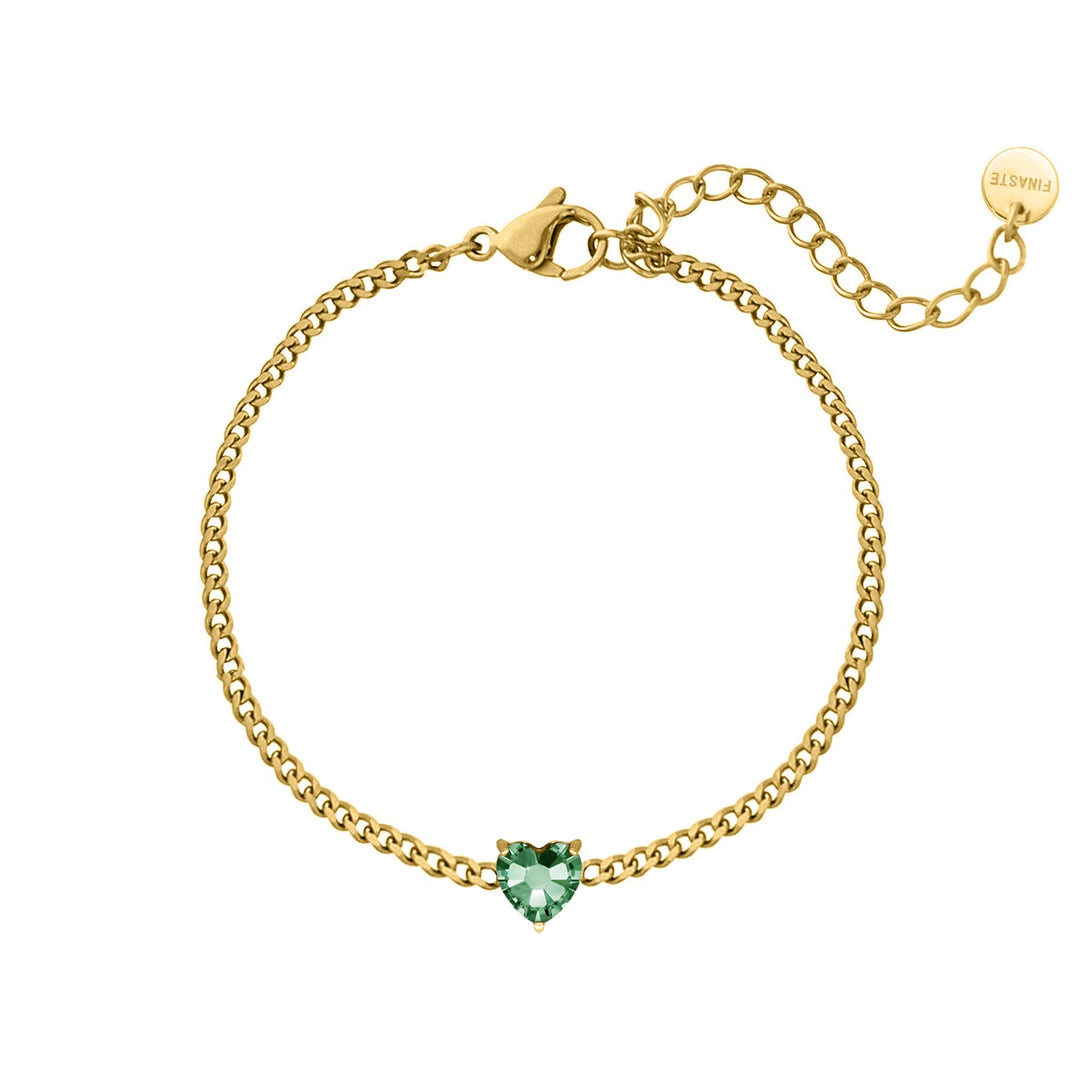 Damen Herz Geburtsstein Armband aus Sterling Silber, personalisierter Schmuck für besondere Anlässe.