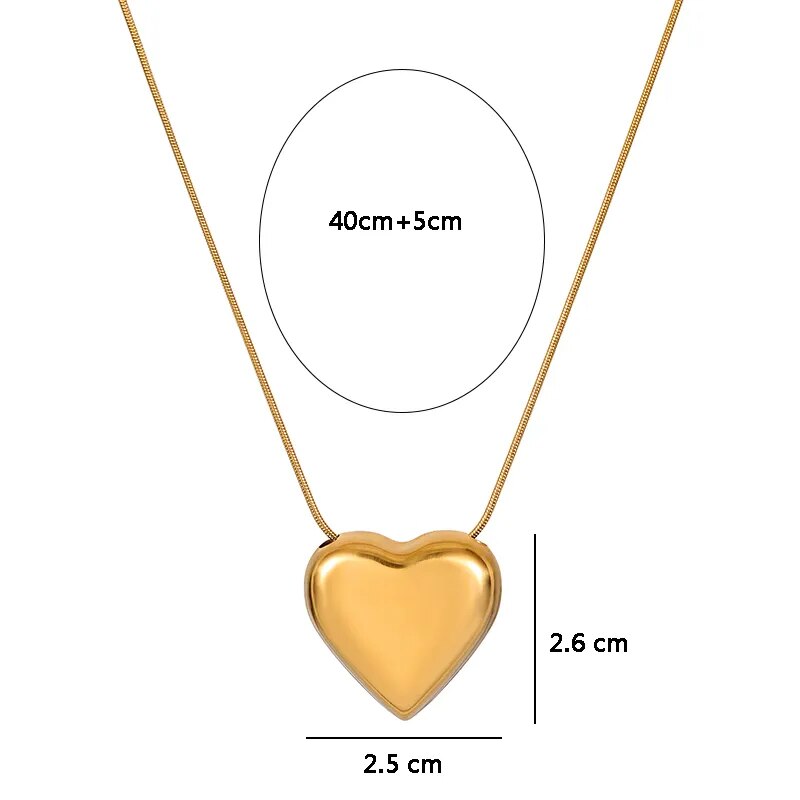 Elegante Herzkette in Goldoptik mit Pfirsich Herz Anhänger, ein exquisites Accessoire für Damen.