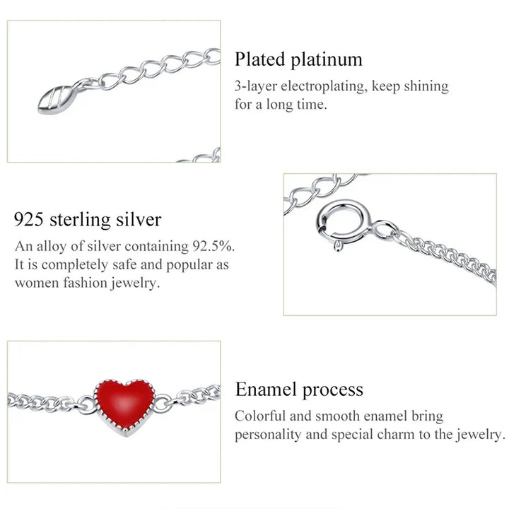Hochwertiges verstellbares Herzarmband für Damen aus 925er Sterlingsilber. Feiner, symbolischer Schmuck für den Alltag.