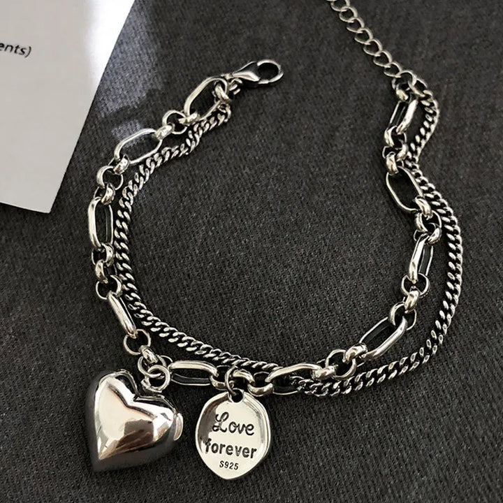 Edles 925er Silber Liebesarmband als Valentinstagsgeschenk. Perfektes Damen & Herren Partnerarmband.