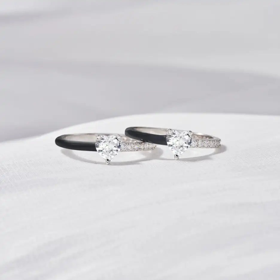 Unisex Silberring "Ich wähle Frieden" aus S925 Silber mit Emaille und Herz-Symbol.