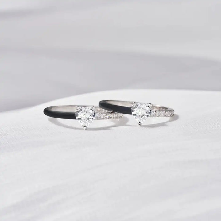 Unisex Silberring "Ich wähle Frieden" aus S925 Silber mit Emaille und Herz-Symbol.