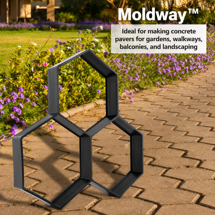 Beton-Hexagonform für attraktive, selbstgemachte Gartenpfade und Terrassen.