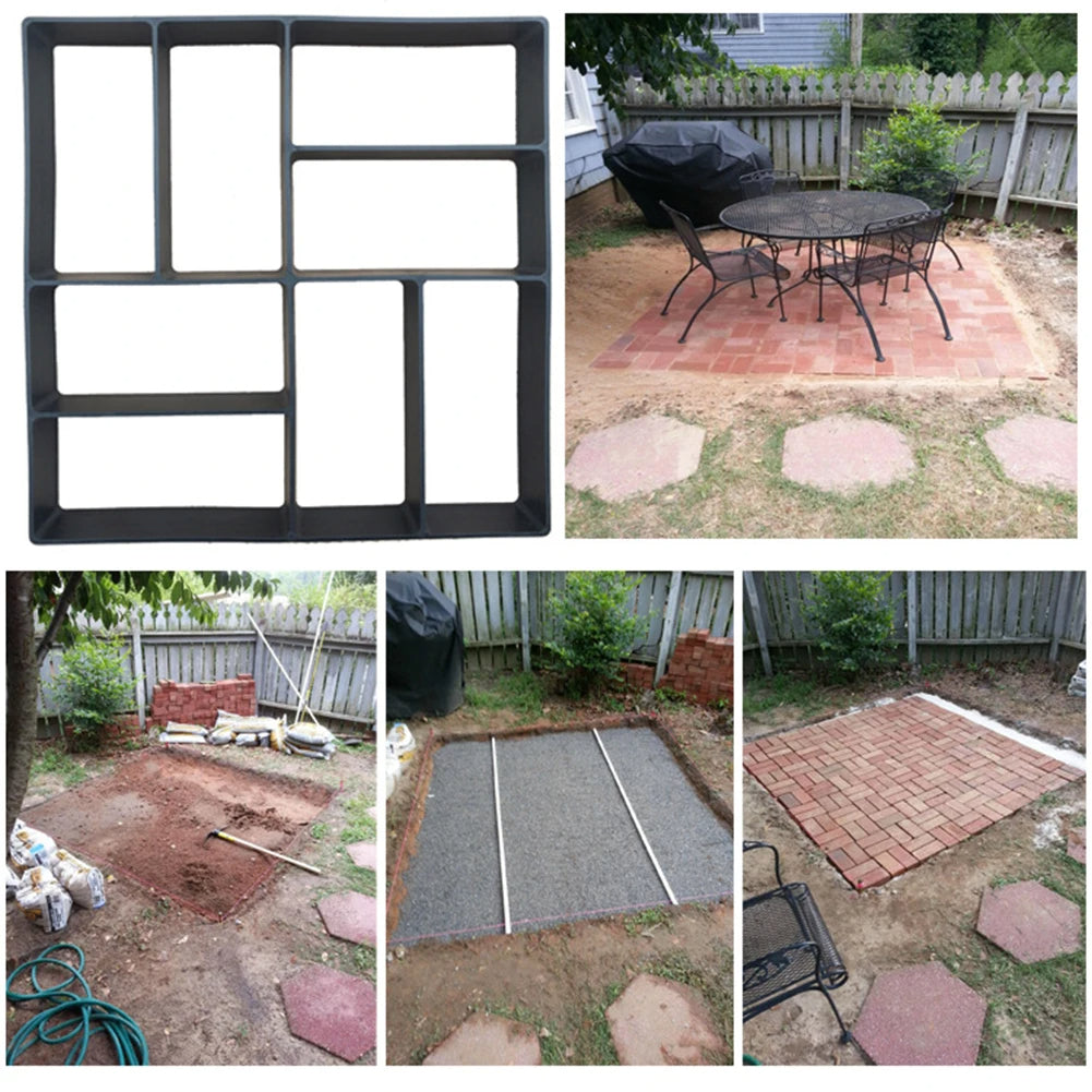 Langlebige Gartenschablone zur einfachen Erstellung von hexagonalen Betonpflasterwegen.