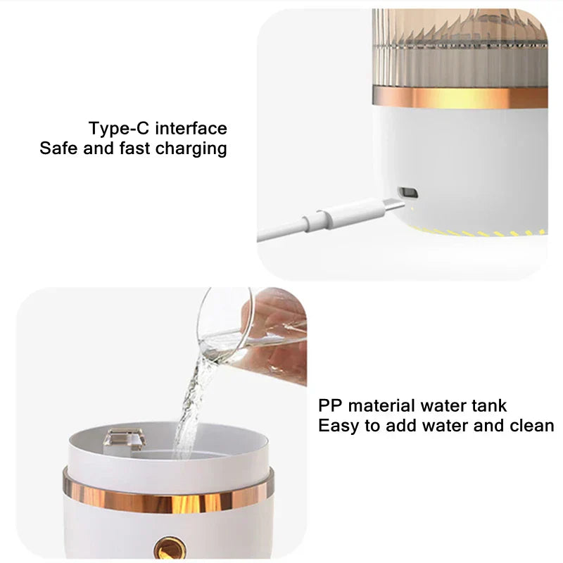 USB Luftbefeuchter & Ultraschall Diffusor mit Salzstein, für Aromatherapie & bessere Luftqualität im Büro.