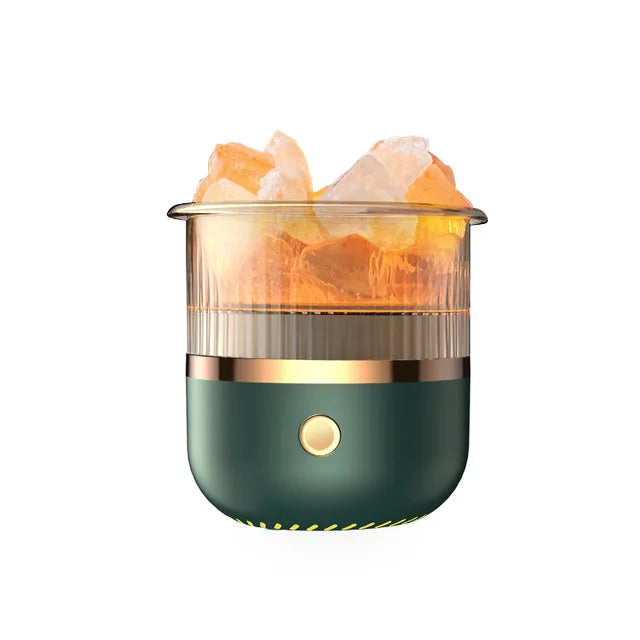 Ultraschall Diffusor & Salzlampe, USB Luftbefeuchter für besseren Schlaf und Entspannung am Nachttisch.