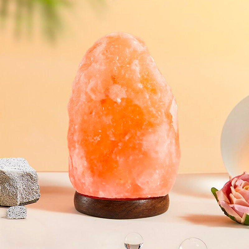 Himalaya-Salzlampe (2-3 kg) mit beruhigendem orangefarbenem Licht, ideal für Entspannung & reine Raumluft.