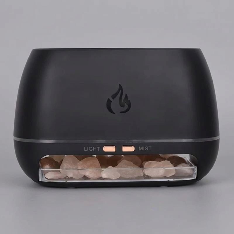 Beruhigender Aroma Diffuser mit Flammeneffekt, Luftbefeuchter und LED-Licht für tiefere Entspannung.