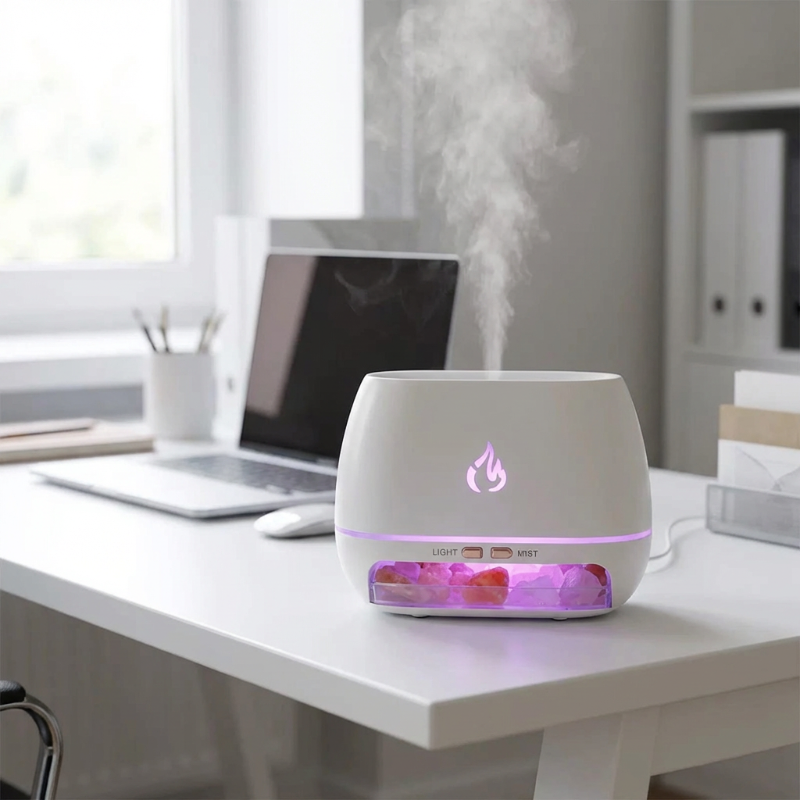 Flammeneffekt Aroma Diffuser, Luftbefeuchter & Nachtlicht für Entspannung und besseres Raumklima.