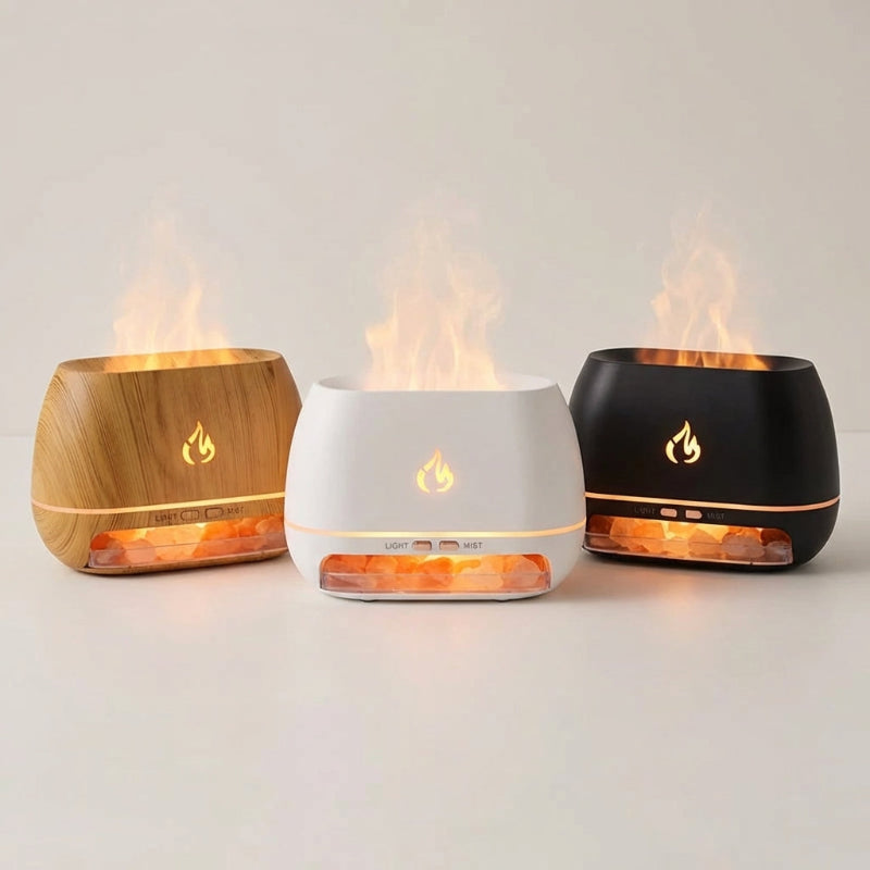 Stilvolles Wohnaccessoire: Aroma Diffuser mit Flammeneffekt, Luftbefeuchter für optimale Raumbeduftung.
