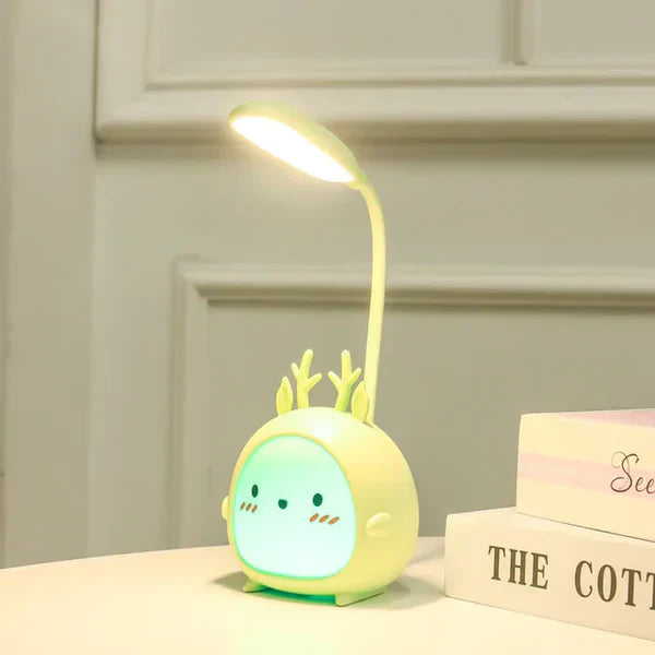 Flexible Kinderleselampe mit Hirsch-Design und USB-Ladefunktion. Augenfreundliches Nachtlicht für Mädchen und Jungen.