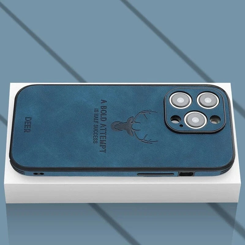Hochwertige Wildleder iPhone Hülle in Schwarz, luxuriöser Schutz. Perfekt für alle iPhone Modelle.