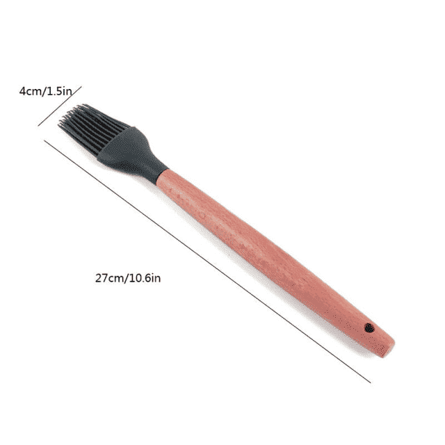 Elegantes Silikon Kochbesteck Set mit ergonomischen Holzgriffen, hitzebeständig & ideal für jede Küche.