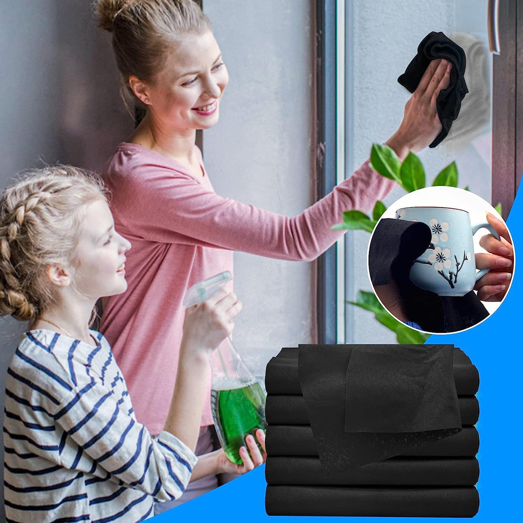 Premium Mikrofasertuch, fusselfrei & kratzfrei, für glänzende Glas-, Spiegel- & Edelstahloberflächen.