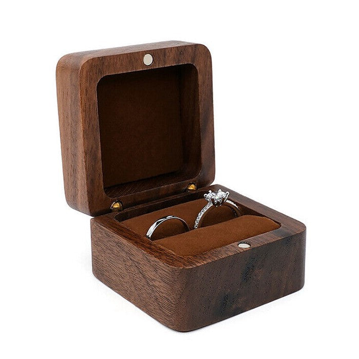 Edles Mini-Schmuckkästchen aus Holz für Ringe & Ohrringe; luxuriöse Schmuckaufbewahrung.