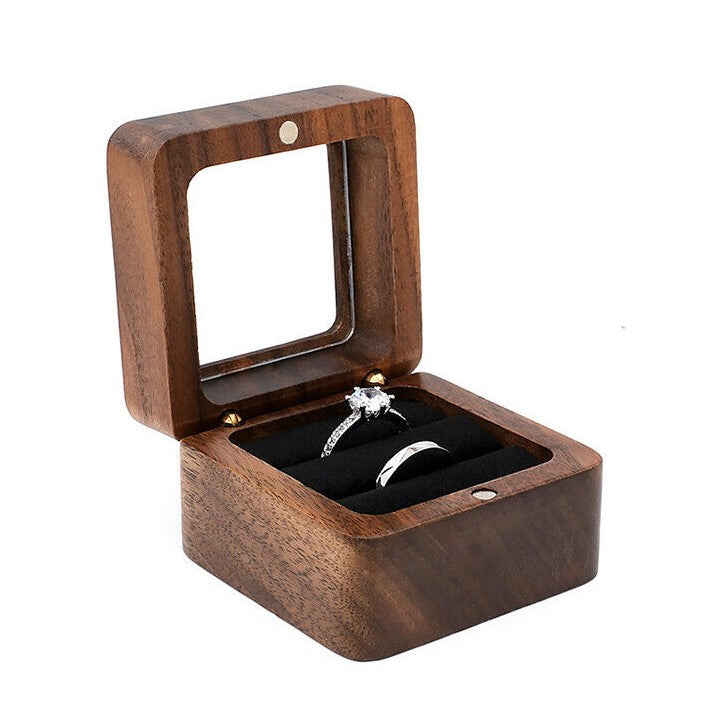 Luxuriöses Reise-Schmuckkästchen aus Holz; perfekt für Ihre kostbaren Ringe & Ohrringe.