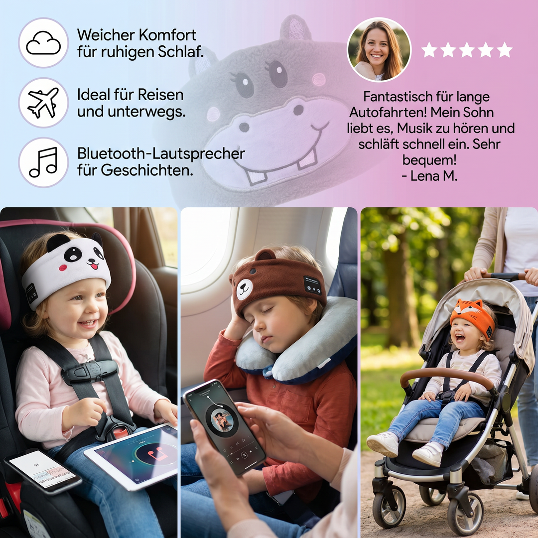 Komfortables Bluetooth Schlaf-Kopfband als Schlafmaske nutzbar, ideal für Entspannung & Lärmreduktion.