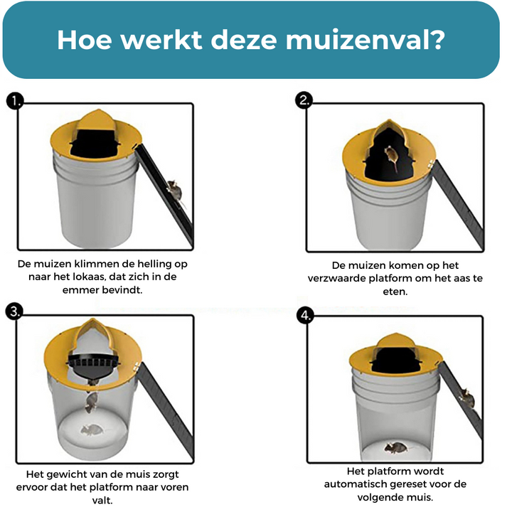 Ungiftige & sichere Eimer Mausefalle für den Innen- und Außenbereich. Tierfreundliche, humane Lösung gegen Mäuse & Nager.
