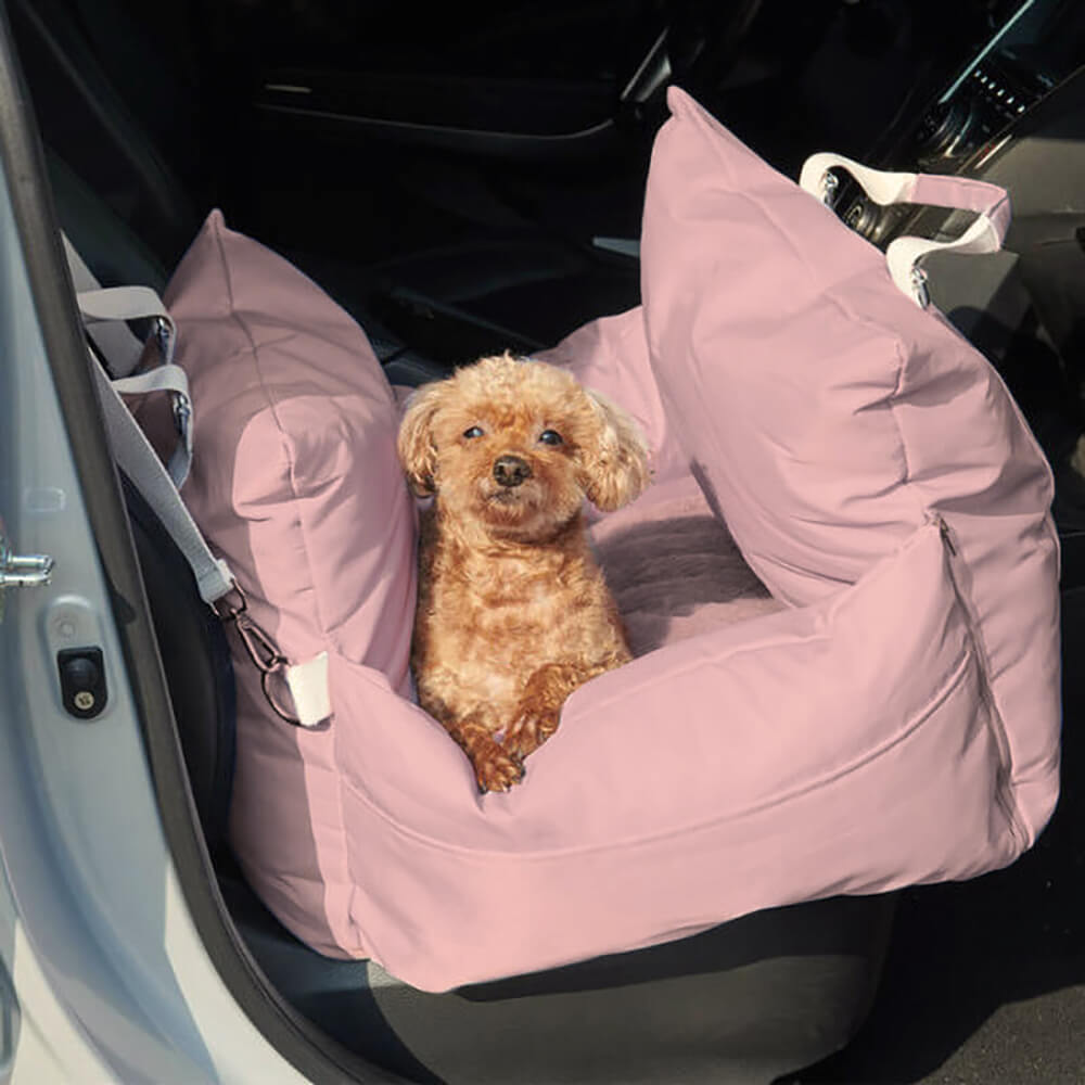 Sicheres Hunde-Autositzbett, wasserabweisend und weich, optimal für lange Autofahrten und Reisen.