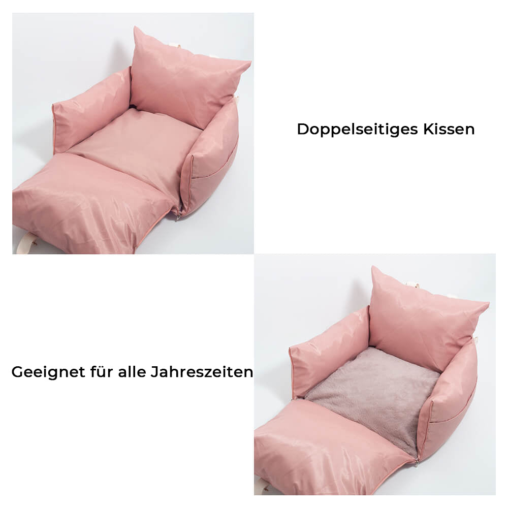 Reisen mit Hund: Gemütliches, sicheres und wasserdichtes Hunde-Autositzbett für sorgenfreie Fahrten.